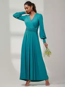Платье Jolie Moi Guilia Long Sleeve Maxi, цвет teal