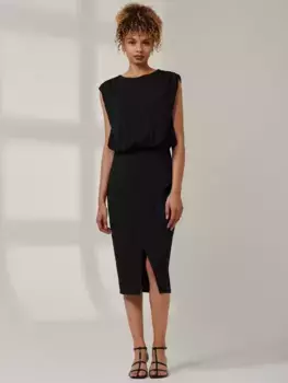 Платье Jolie Moi Kira Tiered Draped Bodycon, черный