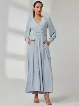 Платье Jolie Moi Long Sleeve Soft Silky Jersey Maxi, цвет ice/blue