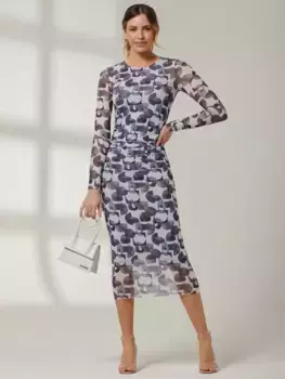 Платье Jolie Moi Mabyn Mesh Midi, цвет black/geo