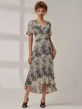 Платье Jolie Moi Meagan Ditsy Floral Chiffon Maxi, цвет black/multi