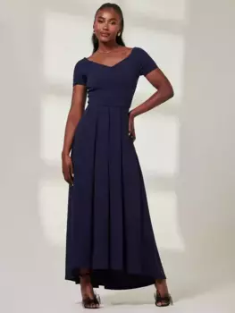 Платье Jolie Moi Yana Off Shoulder Scuba Maxi, темно-синий