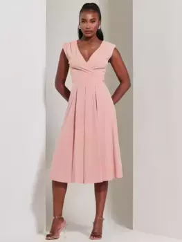 Платье Jolie Moi Yuina Scuba Pleated Flare Midi, розовый