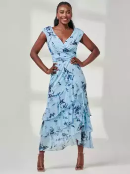 Платье Jolie Moi Yuri Mesh Maxi, цвет blue/multi