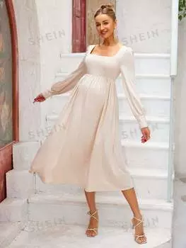 Платье Joyfunear для беременных с затянутой талией, абрикосовый