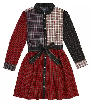 Платье junia в клетку из хлопка Polo Ralph Lauren Kids, мультиколор