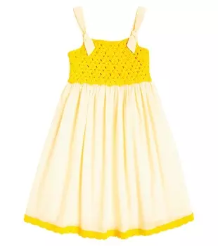 Платье junie из хлопка с отделкой крючком Zimmermann, мультиколор