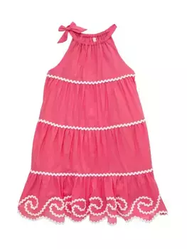 Платье Junie с лямкой на бретельках для маленьких девочек и девочек Zimmermann Kids, цвет coral pink