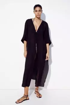 Платье-Кафтан для пляжа H&M, черный