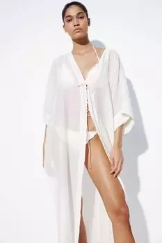 Платье-Кафтан для пляжа H&M, бежевый