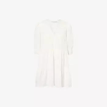 Платье-кафтан мини Heidi Klein Антиб из мятого хлопка, белый