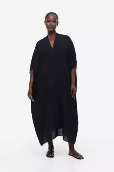 Платье-кафтан оверсайз H&M, черный