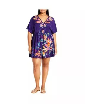 Платье-кафтан размера плюс Island Breeze CITY CHIC, мультиколор