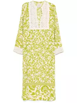 Платье-кафтан в технике кроше Bambah, зеленый