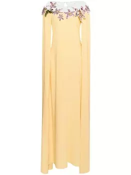 Платье-кафтан Watercolour Orchid Oscar de la Renta, желтый