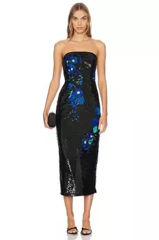 Платье kait vines of floral sequins Milly, черный