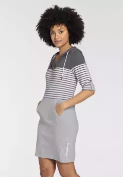 Платье KangaROOS из джерси, колор-блок, с капюшоном - НОВАЯ КОЛЛЕКЦИЯ, белый