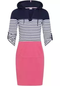 Платье KangaROOS из джерси, колор-блок, с капюшоном - НОВАЯ КОЛЛЕКЦИЯ, малиновый