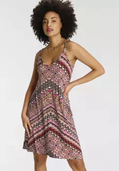 Платье KangaROOS праздничное, расклешенное А-силуэта, с декоративными лентами сзади, розовый