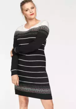 Платье KangaROOS трикотажное, норвежский образ, черный