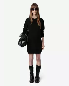 Платье Kanjy из 100% шерсти с открытой спиной Zadig & Voltaire, черный