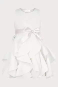 Платье канкан без рукавов с рюшами для малышей Scuba Monsoon, белый