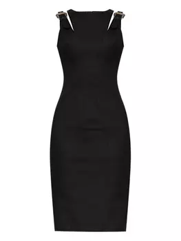 Платье-карандаш из денима Versace Jeans Couture, черный