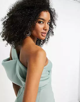 Платье-карандаш миди с защипами на плечах ASOS DESIGN