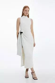 Платье-карандаш миди с завязкой на талии струящегося силуэта Karen Millen, мультиколор