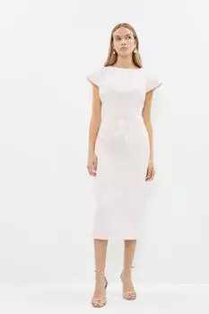 Платье-карандаш премиум-класса со складками и короткими рукавами Coast, розовый