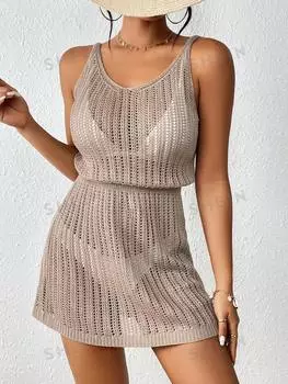 Платье-кардиган Shein Swim Vcay с вырезами, хаки