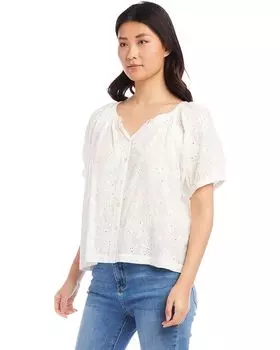 Платье Karen Kane Eyelet Peasant Top, белый