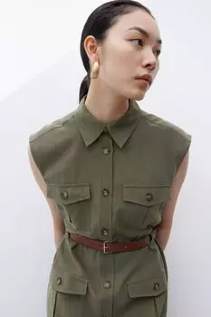 Платье-Карго с поясом H&M, зеленый