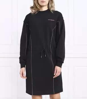 Платье Karl Lagerfeld contrast stitch, черный