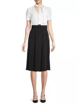 Платье Karl Lagerfeld Paris с цветными блоками и поясом, белый