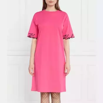 Платье Karl с фирменным slv подолом Karl Lagerfeld, розовый
