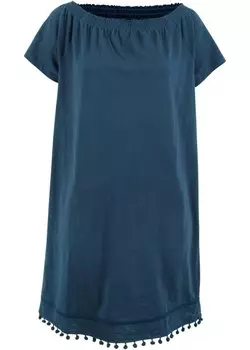 Платье кармен из джерси Bpc Bonprix Collection, синий