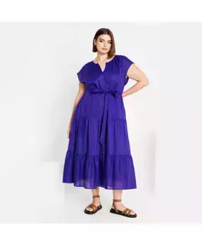 Платье Kasbah Plain больших размеров CITY CHIC, синий