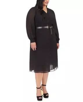 Платье Kate на пуговицах больших размеров с поясом Michael Kors, черный