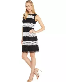 Платье Kate Spade New York Floral Dot Lace Shift Dress, черный