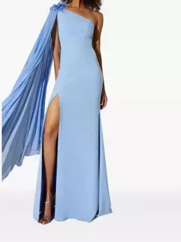 Платье-кейп на одно плечо Allure, синий
