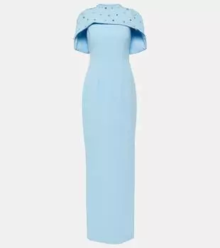 Платье-кейп, украшенное кристаллами Safiyaa, зеленый