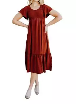 Платье Кендалл в осеннем цвете Spice Mikarose, цвет autumn spice