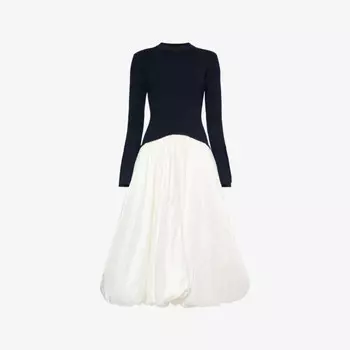 Платье Kenlie миди с трикотажным лифом Simkhai, черный