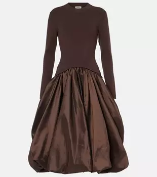 Платье Kenlie со сборками и миди Simkhai, коричневый