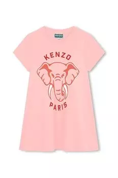 Платье Kenzo Kids из хлопка для девочек Kenzo kids, розовый