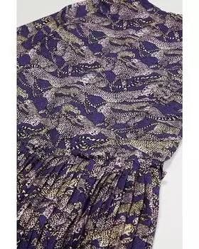 Платье Kenzo Leopard Print Long Sleeve Dress, цвет Plum