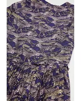 Платье Kenzo Leopard Print Long Sleeve Dress, цвет Plum