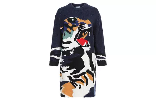 Платье Kenzo с длинными рукавами, темно-синий