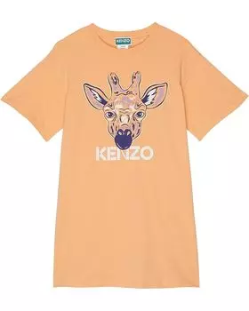 Платье Kenzo Short Sleeve T-Shirt, Giraffe Print Infront, цвет Gold Yellow